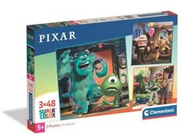 Clementoni Puzzle 3x48 Disney Pixar 144 Stücke für Kindern 5-8 Jahre, Cartoon, Geschenk für Kinder, Puzzle für Kinder, Made in Italy, 25065