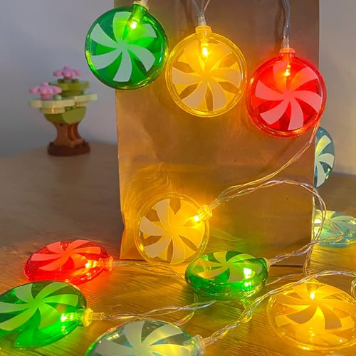 SUAVER Bonbon LED Lichterkette Batteriebetrieben Nachtlicht,Rot Gelb Grün Blau Bonbons Lampe Weihnachtsdekoration für Kinderzimmer,Hochzeit,Party,Innen Deko,Geschenk (3m 20LED)