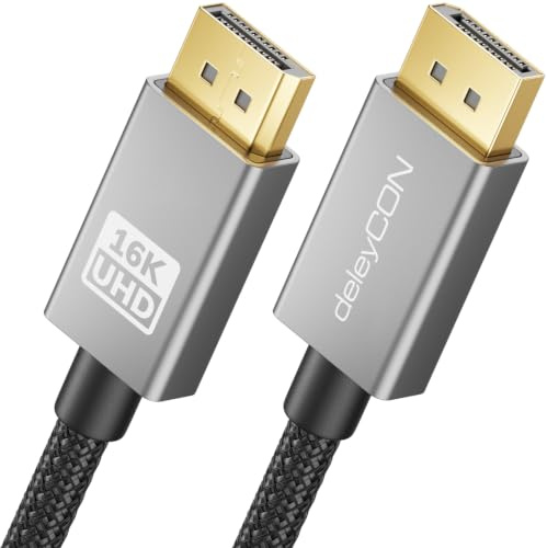 deleyCON 2m 16K 8K UHD Cavo DisplayPort 2.1 40Gbit/s HDR