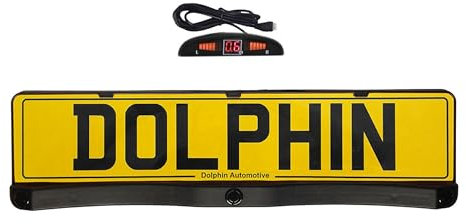 Dolphin Automotive 3 Number Plated Mounted Parking Sensors - Audio & Dash Display Easy Fit Car Number Plate Numberplate System