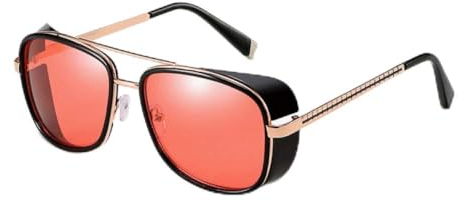 ZRTYJ Sonnenbrille Iron Man Stark Sonnenbrille Herren Rossi Coating Retro Vintage Designer Sonnenbrille