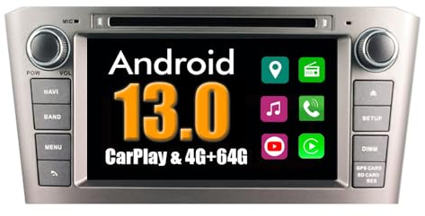 RoverOne Android System Autoradio für Toyota Avensis T25 2003-2008 mit Multimedia DVD Stereo GPS Navigationsradio Bluetooth USB Mirror Link
