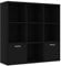 vidaXL Bücherregal mit 7 offenen Würfeln 2 Türen Wandregal Aktenregal Standregal Raumteiler CD DVD Regal Raumtrenner Schwarz 98x30x98cm Holzwerkstoff