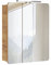 Lomadox Badmöbel Spiegelschrank 60 cm, LED-Beleuchtung, Wotan Eiche Nb. Nb, 2-türig, B/H/T ca. 60/75-80/16 cm