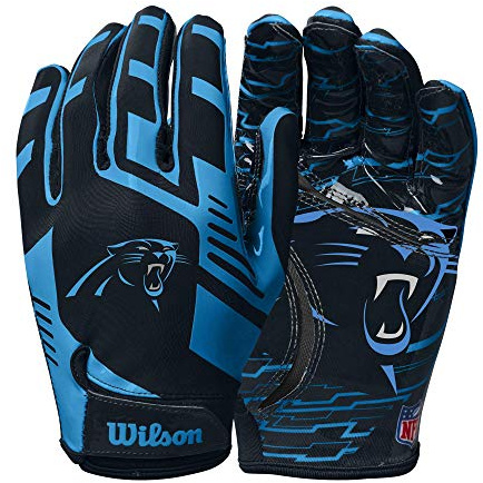 WILSON NFL Stretch Fit Fußballhandschuhe – Carolina – Erwachsene (WTF9326CA)