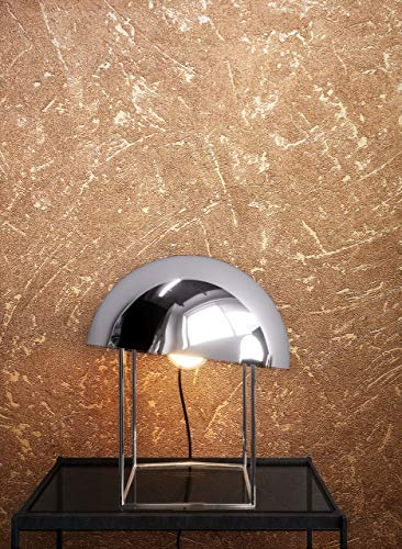 NEWROOM Tapete Braun Vliestapete Leicht Glänzend - Betontapete Uni Gold Beton Putz Modern Industrial Betonoptik Putzoptik inkl. Tapezier-Ratgeber