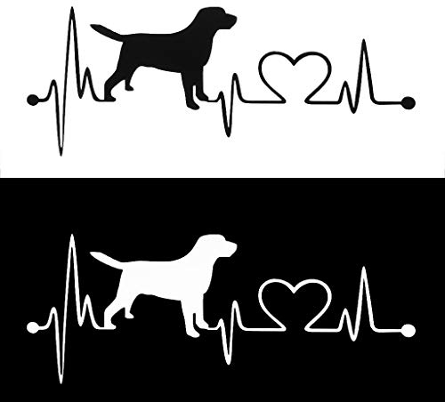 unknows Labrador Retriever Herzschlag Auto Aufkleber, Labrador Retriever Herzschlag Liebe Aufkleber Auto Aufkleber Kreative Auto Zubehör