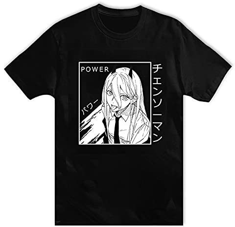 Chainsaw Man T-Shirt Summer Short Sleeve Round Neck Power T-Shirts Chainsaw Man Power T-Shirt Casual Harajuku Pullover for Men Women Teens