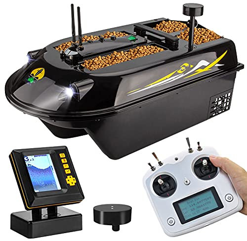 YLLLLY GPS Meer Angeln RC Köder Boot Sonar Fish Finder Auto Navigation 3HUll 8kg Laden 600m Entfernung Smart Fishing Fernbedienungsboot,Köderboot, Angelköderboot, Nestboot. (Color : WithSonar Finder)