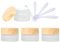 ZEOABSY 4 Pièce 5ml Mat Transparent Verre Cosmétique Bouteille Crèmes Pots, baume à lèvres lotion Verre de récipient,pour Aromathérapie Produits cosmétiques Baume À Levrès et Crème