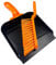Metal Dustpan and Brush Heavy Duty – Strong Steel Large Capacity Garden Dustpan and Brush Set, PVC Stiff Hand Brush and Pan for Home and Garden Cleaning (Metal Dustpan and Stiff Brush)