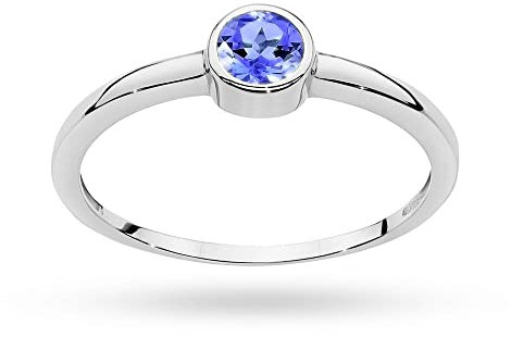 MARKO Weißgold Damenring mit Tansanit 0.35Ct, 14 Karat Gold (585) | Goldring mit Box | Goldring für Frauen (Tansanit, 70 (22.5))