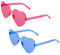 flintronic 2 Paar Hippie Herzförmige Brille, Transparente Candy Color Sonnenbrille für Geburtstagsfeier, Halloween, LNeuheit Party ustige Partybrillen für Erwachsene, Jungen und Mädchen