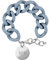 ICE - Jewellery - Chain bracelet - Artic blue - Silver - Kettenarmband mit blaufarbenen XL-Maschen für Frauen, geschlossen mit einer silberen Medaille (020918)
