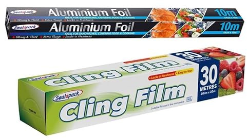 Kitchen Aluminium Foil Classic Kitchen Foil for Roasting Cooking Baking Freezing Foil Roll Wrap Sheet for Restaurants Take Out & Home 44cm x10m (Aluminium Foil)