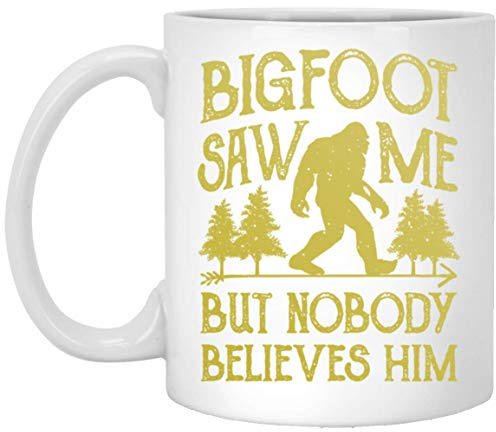 Lustige Tasse Gorilla Saw Me But Nobody Believes Him Kaffeetasse für Zuhause und Büro