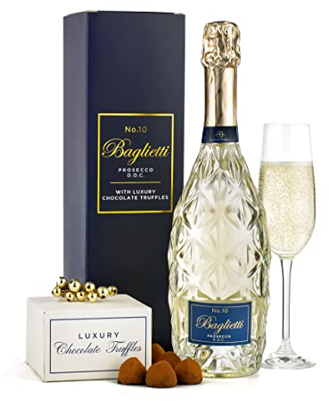 Thornton & France Prosecco & Chocolates Gift Set | Sparkling White Wine With Chocolate Truffles