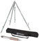 Petromax Dreibein Set - 3-teiliges Set, Dreibein mit Kette & Haken, Transporttasche, große Grill- und Kohlenzange