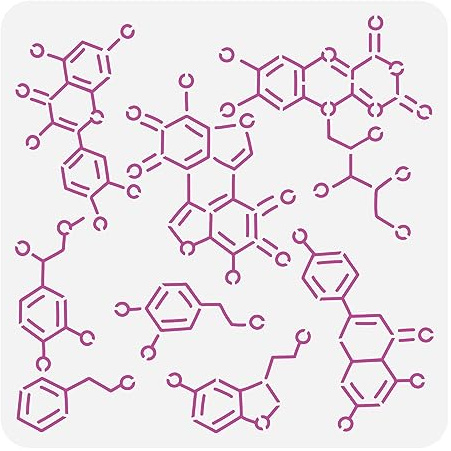 FINGERINSPIRE Chemische Struktur Schablone Zum Malen 30x30 cm Wiederverwendbare Organische Chemie Schablone Große Wissenschaftliche Elemente Zeichenvorlage Tägliche Themenschablone Für Holzleinwand