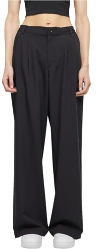 Urban Classics Damen Hose Ladies Ultra Wide Pleat-Front Pants Black 31