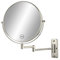 AumVum Miroir de maquillage mural de 20,3 cm, miroir de salle de bain extensible avec grossissement 1x/10x, miroir de rasage pivotant à 360°, miroir grossissant double face, finition nickel (sans