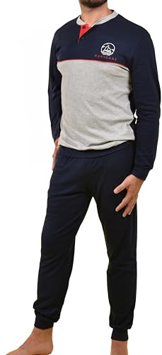 Navigare Pigiama Uomo Invernale Caldo Cotone Interlock Grigio 2141340 (54/XXL, B2141339)