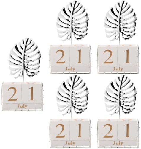 MAGICLULU 5st Kalender Aus Tischkalender 2023 Seite Pro Tag Holzwürfel Kalender Palmblatt Tischkalenderblöcke Rustikale Schicke Nummer Kinderkalender Vertikal Etikett Eisen Fräulein