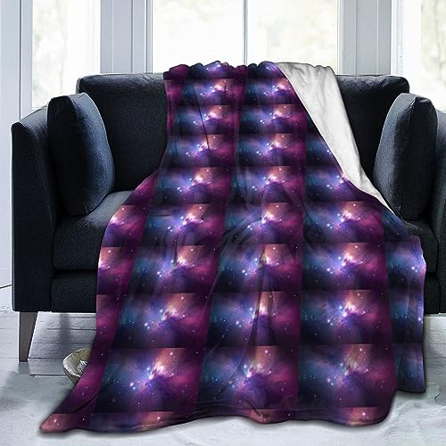 TORR Violette Stern-Galaxie-Weltraumdecke, Fleece-Überwurfdecke, weiche Flanelldecke, Dekoration für Couch, Sofa, Geschenke, 203 x 152 cm