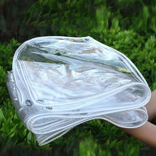 Transparente Plane Mit Ösen 460g/m² Wetterfeste Strapazierfähige Planen wasserdichte Abdeckplane Für Gärten, Gewächshaus, Pflanzen, Pet Dach, Inkl Kabelbinder (3x6m/9.84x19.68ft)