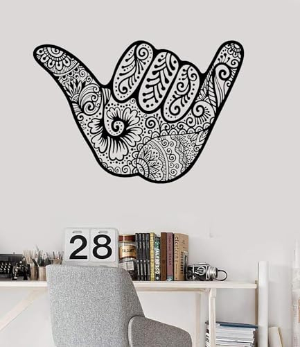 Rakelfix Shaka Sign Hawaii Hang Loose 50 cm Aufkleber Sticker Autoaufkleber Wandtattoo Surf Kite Surfen Wassersport Fun Sea