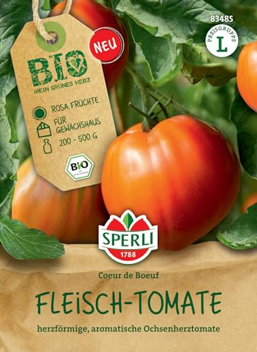 Sperli BIO Fleisch-Tomate Coeur de Boeuf - Tomatensamen für große, herzförmige Früchte, ideal für Freiland & Gewächshaus, aromatisch & ertragreich, alte Sorten, Gemüsesamen