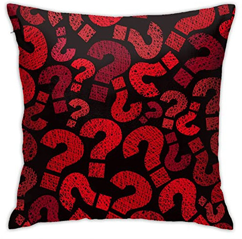 Zierkissenhülle Fragezeichen Linien Textur Schwarz Kissen-Bezug Quadrat Kissen-Hülle Dekorativen Dekokissen 45X45cm Für Büro, Sofa, Zuhause