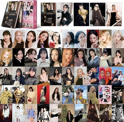 55PCS Kpop Blackpink cartes de vœux Blackpink LOVELY VALENTINES 2024 Marchandises Lomo Cartes photos Cadeaux pour Blink