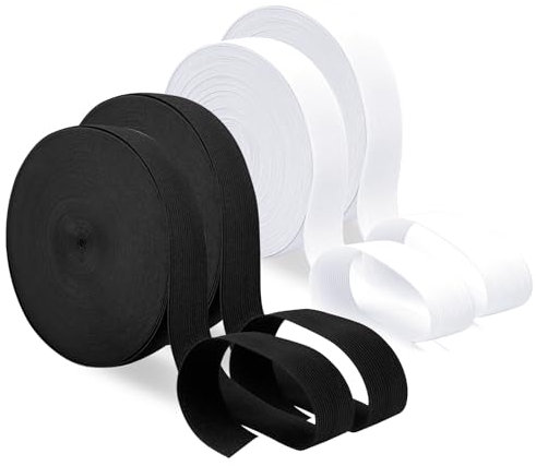 40 Meter Gummiband Nähen, 20mm 30mm Gummiband Breite Weiß Schwarz Gummiband zum Nähen Elastisches Band für Hosengummi DIY Handwerk Kleidung und Basteln