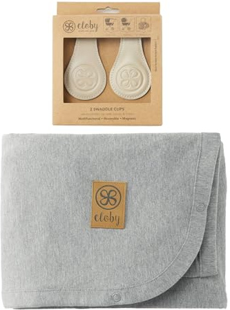 Cloby CBY-SET-GR-BE Set UV-Schutz-Decke grau und magnetische Clips beige