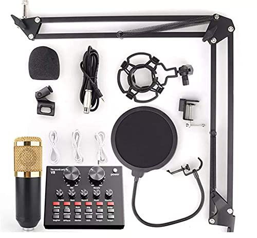 CLLBANT Kondensatormikrofon-Paket, Studiomikrofon, perfekt für YouTube/Videokonferenzen/Gaming/Zoom/Skype, mit Effekten und Stimmenverzerrer, einstellbare Mikrofonaufhängung
