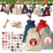 Diy Adventskalender zum Befüllen, 24 Stk Befüllbarer Adventskalender mit Aufkleber Clip Seil, Selbstgemachter Adventskalender, Weihnachtskalender Selbst Befüllen, Adventskalender Selber Befüllen