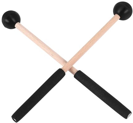 TOBEOME 1 Paar Zungen Trommel SchläGel und SchläGel mit Weichem Gummi Kopf für Trommel Zungen Trommel und Klaviatur Schlagzeug