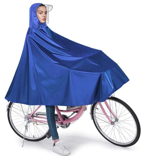 ADERTOS Regenponcho Fahrrad Regencape Wasserdicht Fahrradregenponcho mit Kapuze Reflektierend Radfahren Regenumhang Fahrradponcho Regenmantel für Damen Herren Erwachsene Fahrradfahrer
