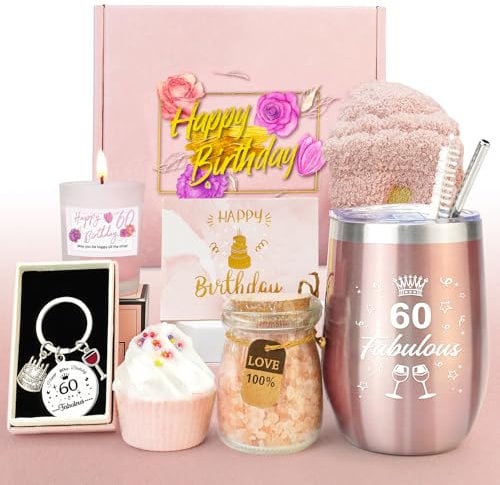 Epessa 60 Geburtstag Frau, Geschenke für Frauen, Geschenk 60 Geburtstag Frau, Beste Freundin Geschenkset, Geschenkset für Mutter Schwester Ehefrau Tante Nachbarin