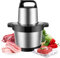 Hachoir de cuisine électrique, 5 l, bol en acier inoxydable de 1000 W, avec 2 vitesses, hachoir multi-hachoir électrique pour viande, légumes, fruits, oignons, noix (A)
