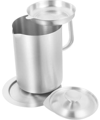 PAMINGONO Contenitore Per Acciaio Inossidabile Da Tanica Antileak Con Coperchio Pratico Vaso Per Oli e Condimenti Per Cucina e Ristoranti