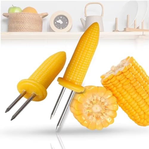 OUDQFCJ 20 Pcs BBQ Maiskolbenhalter aus Edelstahl Maiskolben Spieße Maiskolbenhalter mit Doppelzinken Maiskolbenhalter Mais Picks für Grill Maiskolben Grillzubehör