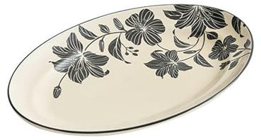 Plats en céramique florale antique, personnalité créative, vaisselle ménagère, 30,5 cm, parfum lys fleur-poisson assiette
