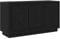 vidaXL Modern Black Oak Buffet Cabinet mit verstellbaren Regalen für Esszimmerstauraum eleganter Solider Rahmen Matte Oberfläche 150 cm Länge 3 Türen ideal für Hausorganisation freistehende Möbel