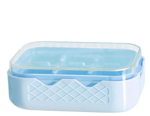 Eiswürfelbereiter, Eiswürfelbereiter, 6 Gitter mit Deckel, flexibel, leicht zu lösen, gefriergeeignet, Halterung für Zuhause, Küche, Familienfreunde