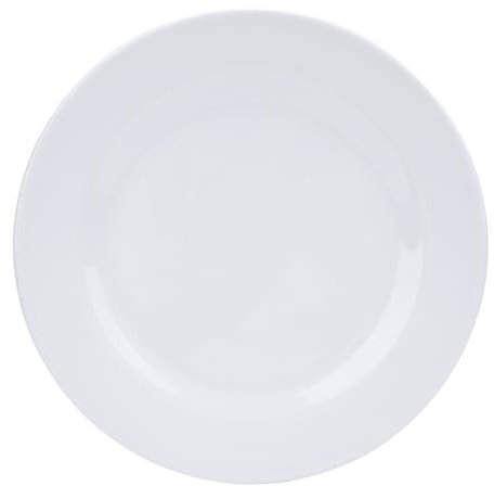 9 Inch Round Plates 4pcs Melamine Dinner Plates 9 Inch Lightweight Round Plates Set for Meals Appetizers Dessert Salad Fruit White