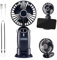 VonHaus Handheld Fan – Mini, Portable, Lightweight, USB Rechargeable, 5 Speeds, 90° Folding, 60cm Lanyard, Phone Stand – Cooling Fan Ideal for Desktop, Home, Office, Travel, Living Room, Bedroom