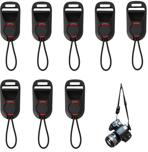 kiki fancy 8pcs Camera Strap Quick Release Clips for Quick Detach, Compatible with Peak Design Anchor Links, Easy Mount and Unmount, Adjustable and Secure Camera Strap Attachments