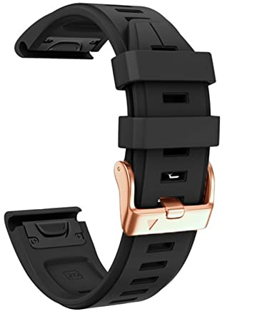 FNDWJ Für Garmin Fenix ​​6S 5S Armband 20mm Armband Für Fenix ​​6s Pro 5s Plus 7S/Instinct 2S/D2 Rose Gold Schnalle Silikon Schnell Ersatz Handgelenk Riemen(Black,Fenix 7S)